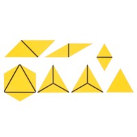 Set Of Yellow Constructive Triangles