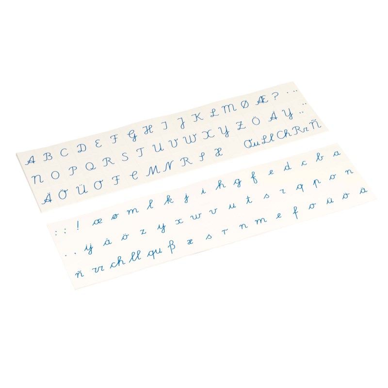Printed Alphabet: International Cursive - Blue