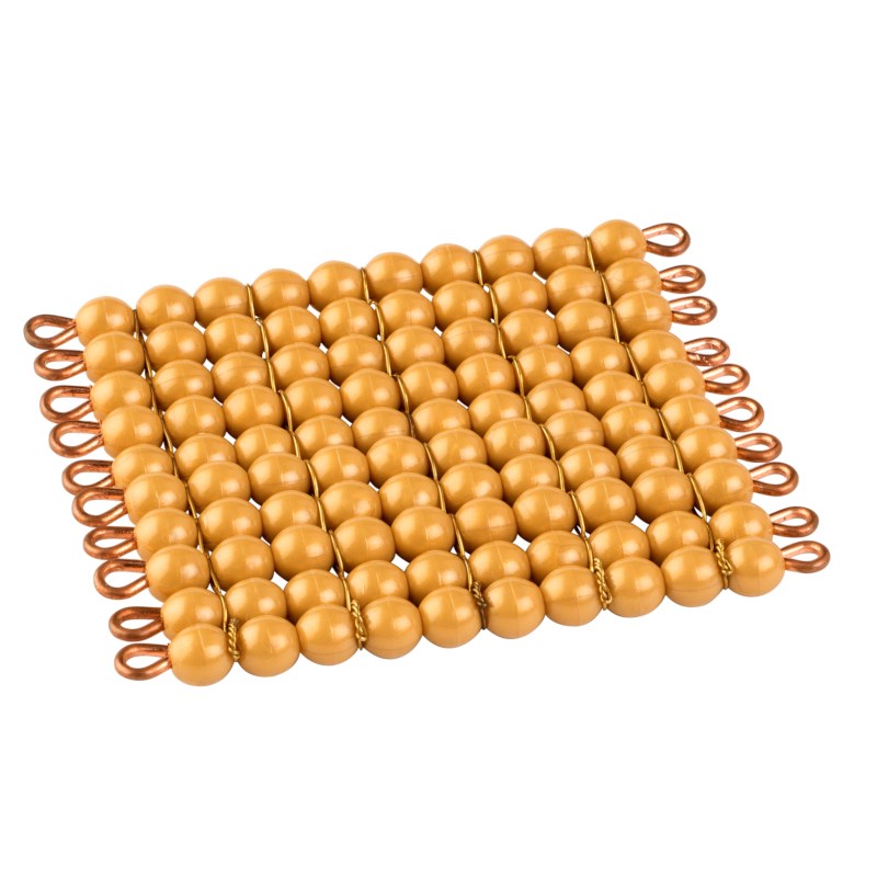 One Golden Bead Square Of 100: Individual Beads (Nylon)