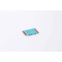 Individual Glass Bead Square Of 5: Light Blue