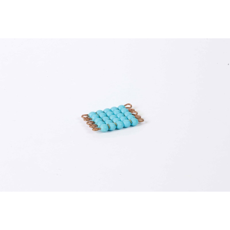 Individual Glass Bead Square Of 5: Light Blue