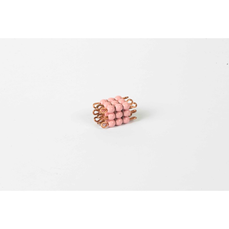 Individual Glass Bead Cube Of 3: Pink