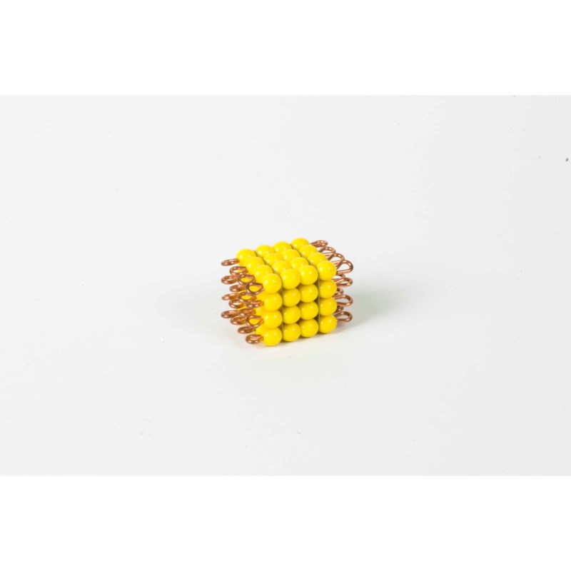 Individual Glass Bead Cube Of 4: Yellow