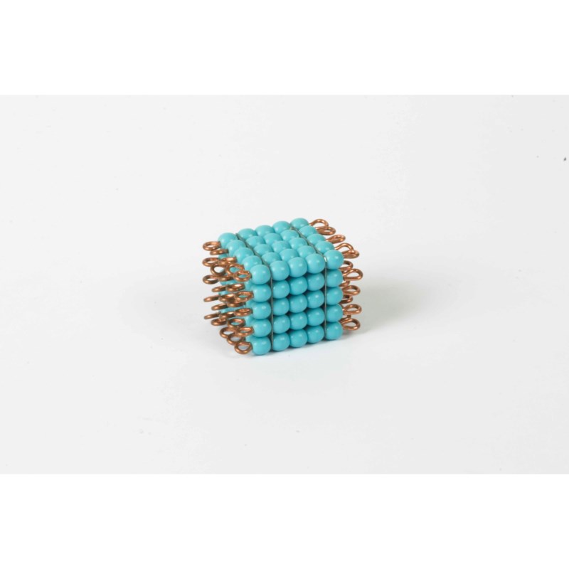 Individual Glass Bead Cube Of 5: Light Blue