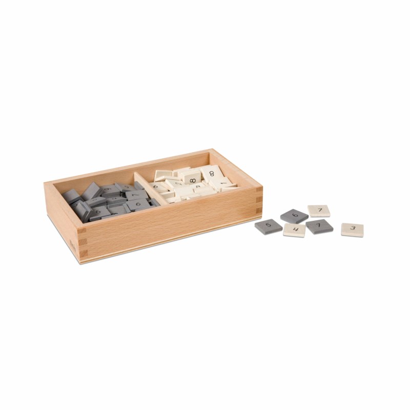 Box With Gray And White Number Tiles