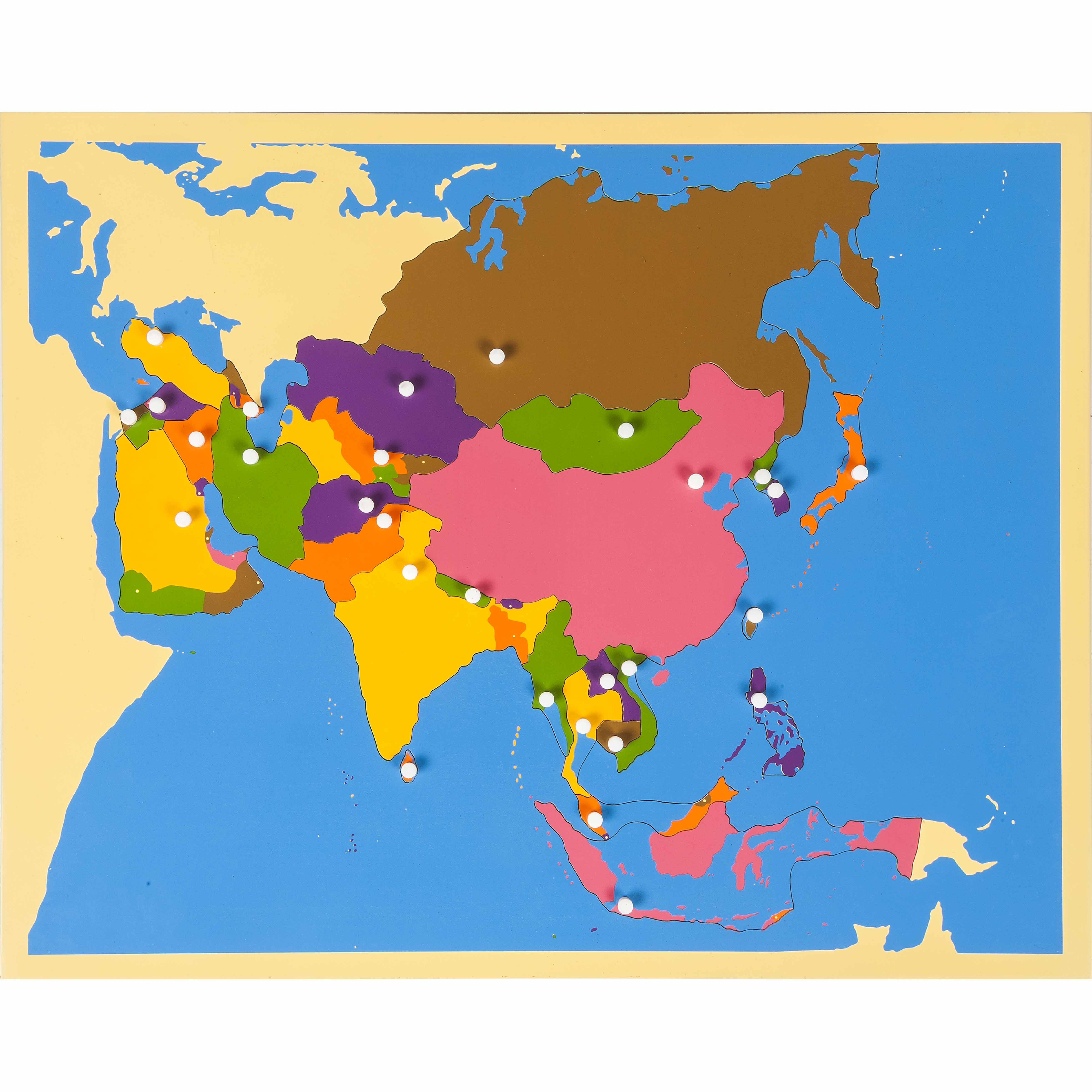 アジア図　Asien nach den neusten und besten Puzzle Map: Asia | Heutink International