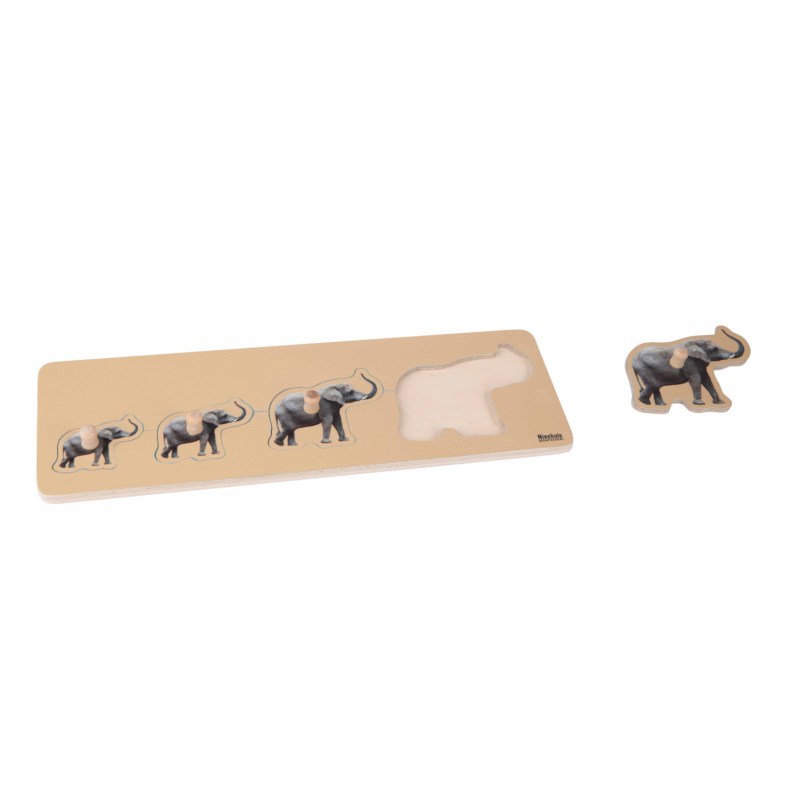 Toddler Puzzle: 4 Elephants