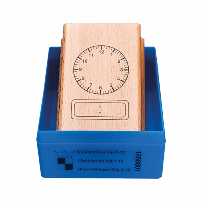 Clock stamp analogue - digital 12 hours
