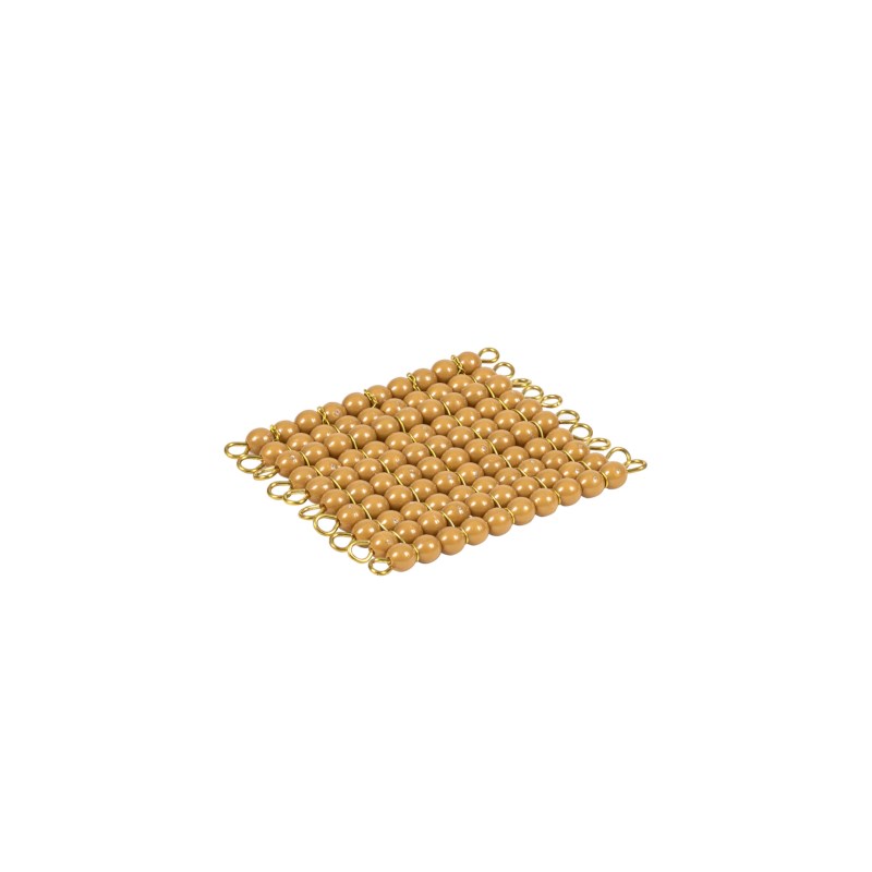 One Golden Bead Square Of 100: Individual Beads - Nylon