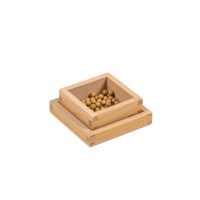 Plastic Box with 100 Golden Bead Units: Individual Beads - Nylon