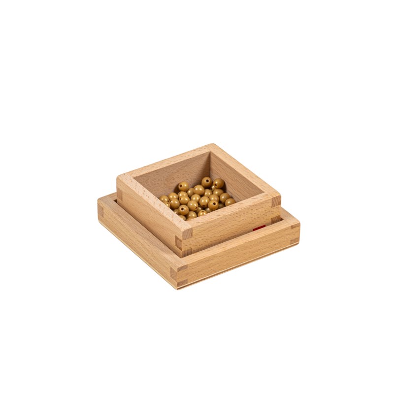 Plastic Box with 100 Golden Bead Units: Individual Beads - Nylon