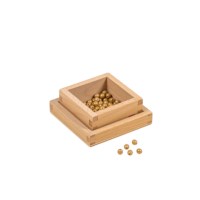 Plastic Box with 100 Golden Bead Units: Individual Beads - Nylon