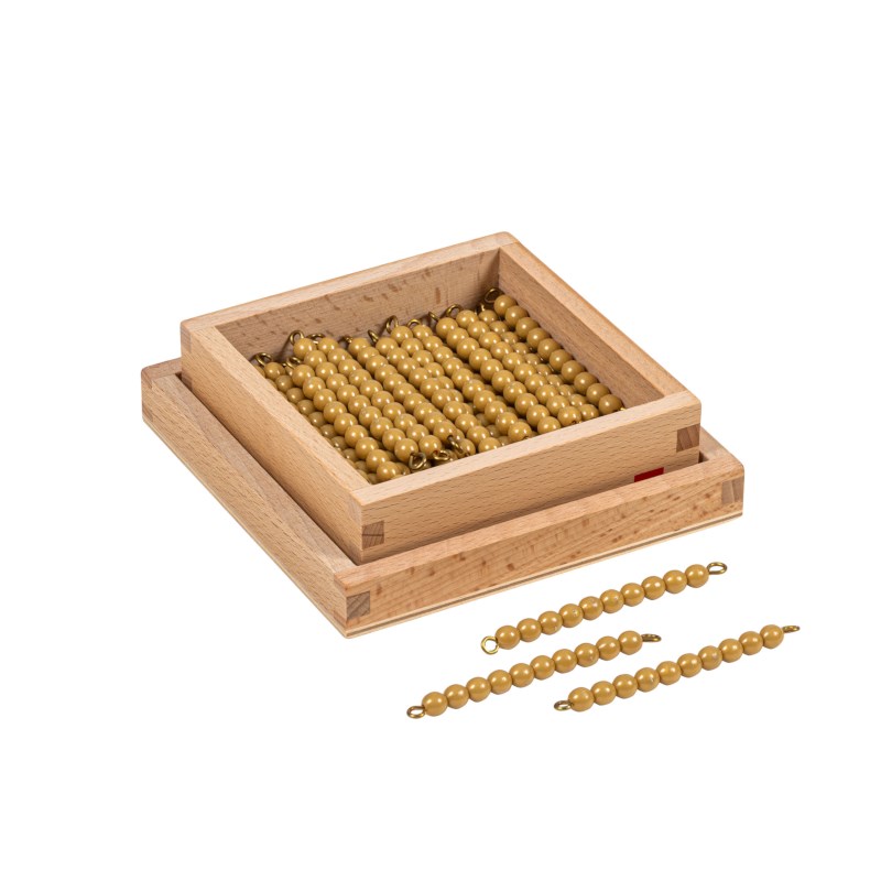Box With 45 Golden Bars Of 10: Individual Beads - Nylon