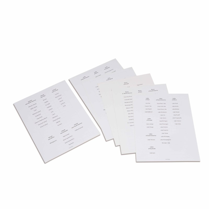 Land And Water Forms: Labels