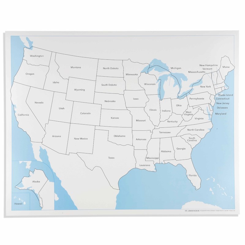 United States Control Map: Labeled