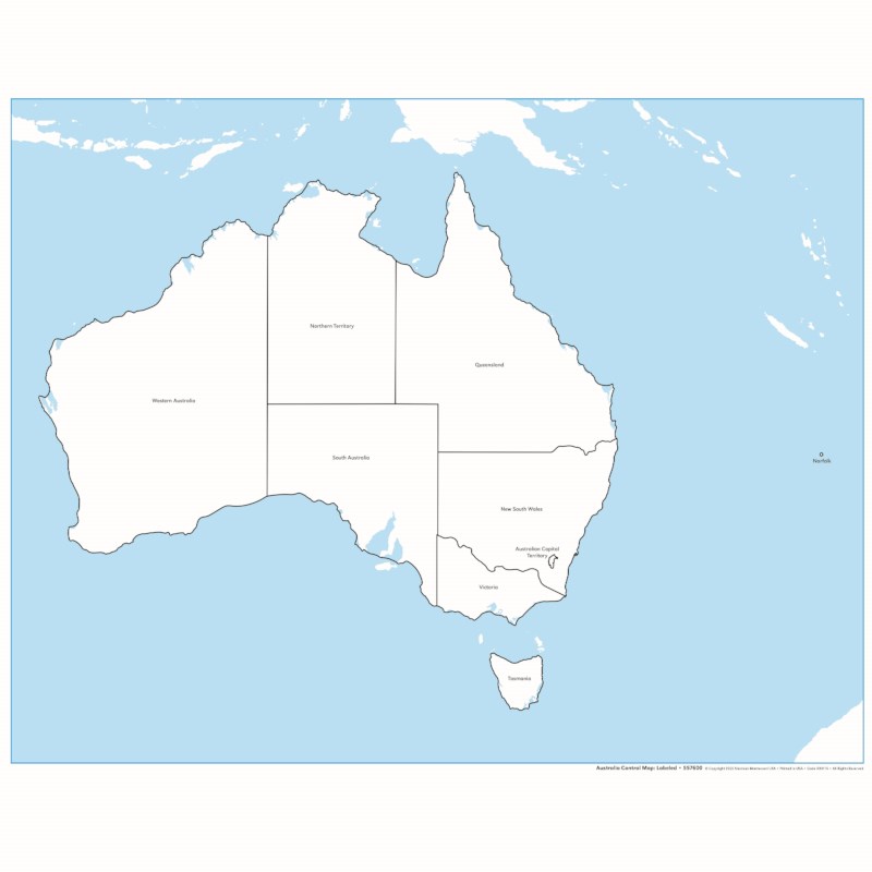 Australia Control Map: Labeled