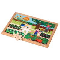 Math puzzle - quantities up to 6 l 24 wooden puzzle pieces l Educo