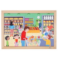 Math puzzle - quantities up to 12 l 35 wooden puzzle pieces l Educo