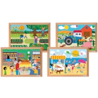 Math puzzles number sense - set of 4 l Wooden puzzles l Educo