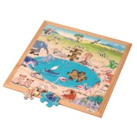 Vocabulary puzzle – savannah l Wooden puzzles l 49 puzzle pieces l Educo