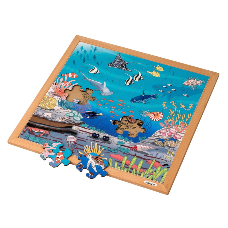 Vocabulary puzzle coral l Wooden puzzles l 49 puzzle pieces l Educo