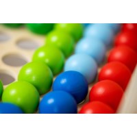 Mosaic table with coloured balls