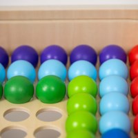 Mosaic table with coloured balls