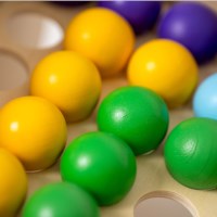 Mosaic table with coloured balls