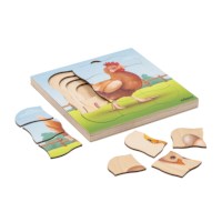 On the farm - growth chicken | Educo | layer puzzle | 31 puzzle pieces | GROEIGEHEIM.