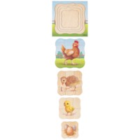 On the farm - growth chicken | Educo | layer puzzle | 31 puzzle pieces | GROEIGEHEIM.