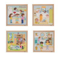 Daily routine puzzles - set of 4