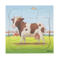 On the farm - growth cow | Educo | layer puzzle | 31 puzzle pieces | GROEIGEHEIM.