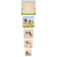 On the farm - growth cow | Educo | layer puzzle | 31 puzzle pieces | GROEIGEHEIM.