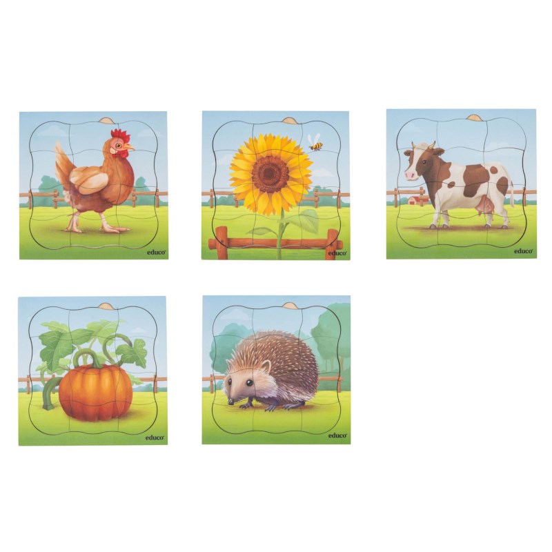 On the farm - bundle pack | Educo | layer puzzle | 5 puzzles | GROEIGEHEIM.