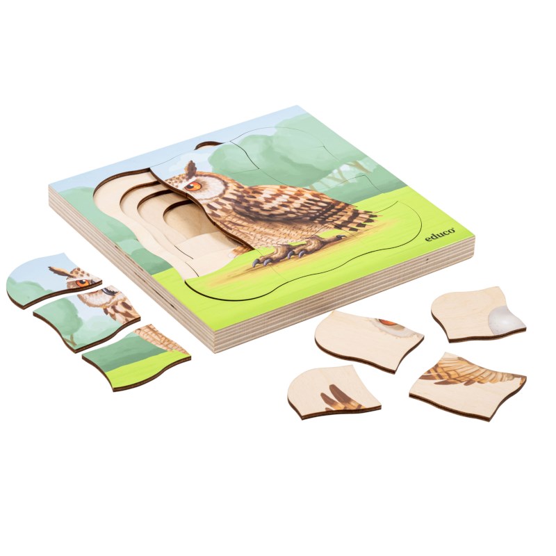 In the forest - growth owl | Educo | layer puzzle | 31 puzzle pieces | GROEIGEHEIM.