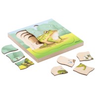 In the forest - growth frog | Educo | layer puzzle | 31 puzzle pieces | GROEIGEHEIM.