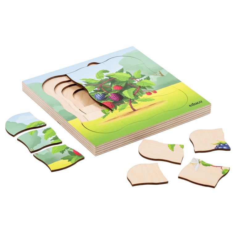 In the forest - growth blackberry bush | Educo | layer puzzle | 31 puzzle pieces | GROEIGEHEIM. 