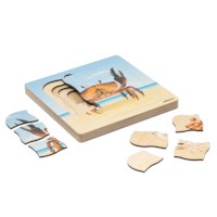 On the beach - growth crab | Educo | layer puzzle | 31 puzzle pieces | GROEIGEHEIM. 