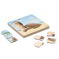 On the beach - growth sea turtle | Educo | layer puzzle | 31 puzzle pieces | GROEIGEHEIM. 