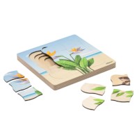 On the beach - growth bird of paradise plant | Educo | layer puzzle | 31 puzzle pieces | GROEIGEHEIM. 