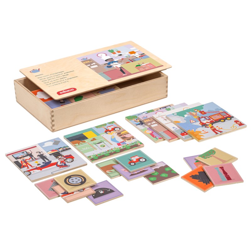What goes together - professions | Educo | game box | KERNWOORD.