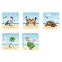 On the beach - bundle pack | Educo | Layer puzzle | 5 puzzles | GROEIGEHEIM.