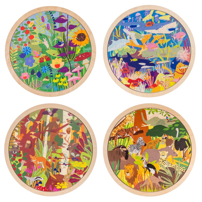 Habitats - bundle pack | Educo | Jigsaw puzzle | 4 puzzles | NATUURLIJK.