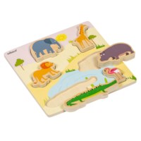 Animal friends – on the savannah | Educo | inset puzzle | 6 puzzle pieces | GRIP. 