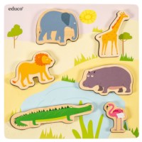 Animal friends – on the savannah | Educo | inset puzzle | 6 puzzle pieces | GRIP. 
