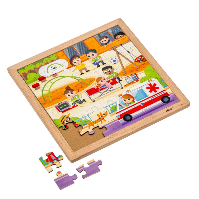 Emergency services - police | Educo | jigsaw puzzle | 49 puzzle pieces | ACTIE.