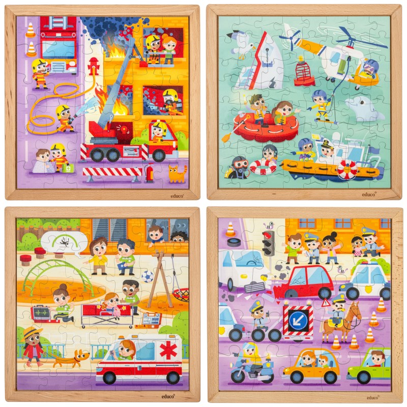 Emergency services - bundle pack | Educo | jigsaw puzzle | 4 puzzles | ACTIE.