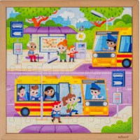 Transport - the bus | 64 puzzle pieces | REISTIJD.
