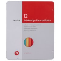 Crayons triangular Goldline - Heutink - Can of 12 - Assorted colours