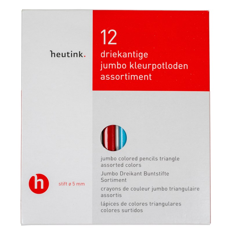 Jumbo Crayons triangular Goldline - Heutink - Carton of 12 - Assorted colours